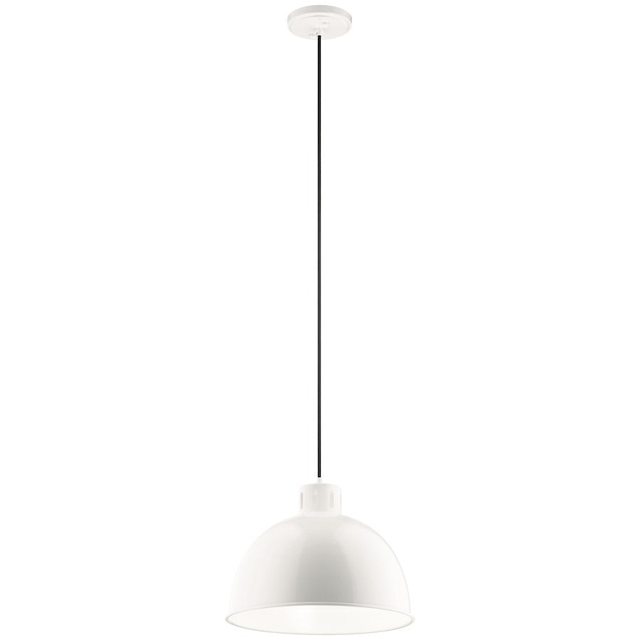 Kichler Zailey 12.5" 1 Light Pendant, White - 52153WH