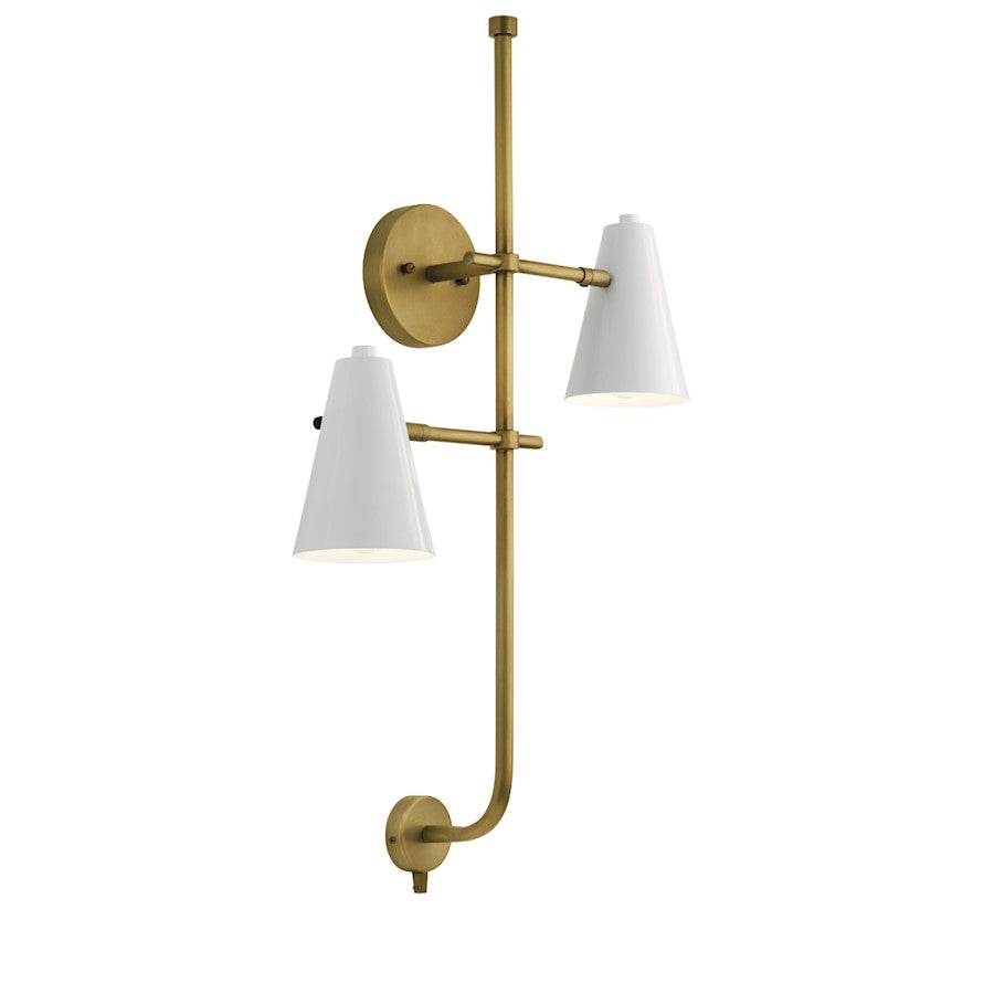 Kichler Sylvia 2 Light Wall Sconce, White - 52174WH