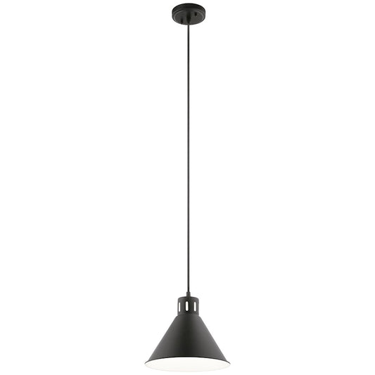 Kichler Zailey 9.5" 1 Light Pendant, Black - 52176BK