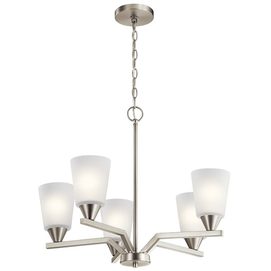 Kichler Skagos 5 Light Chandelier, Brushed Nickel - 52231NI