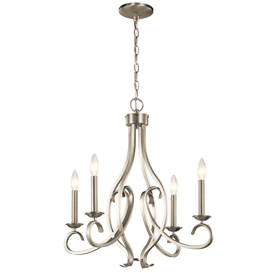 Kichler Ania 4 Light Chandelier, Brushed Nickel - 52239NI