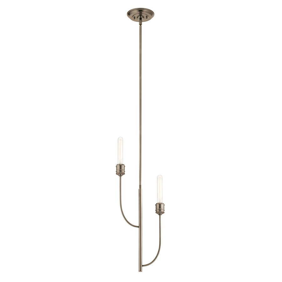 Kichler Hatton 2 Light Pendant, Classic Pewter - 52258CLP