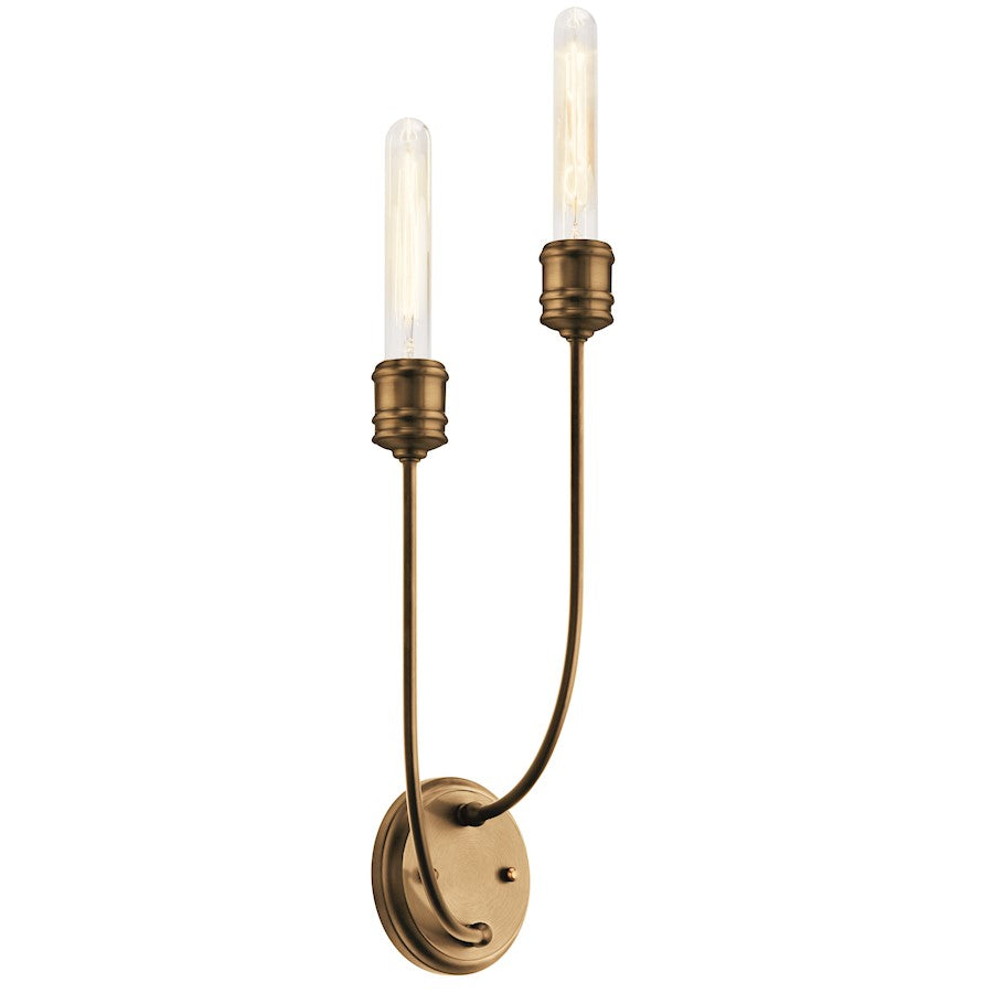 Kichler Hatton 2 Light Wall Sconce, Satin Bronze - 52259SB