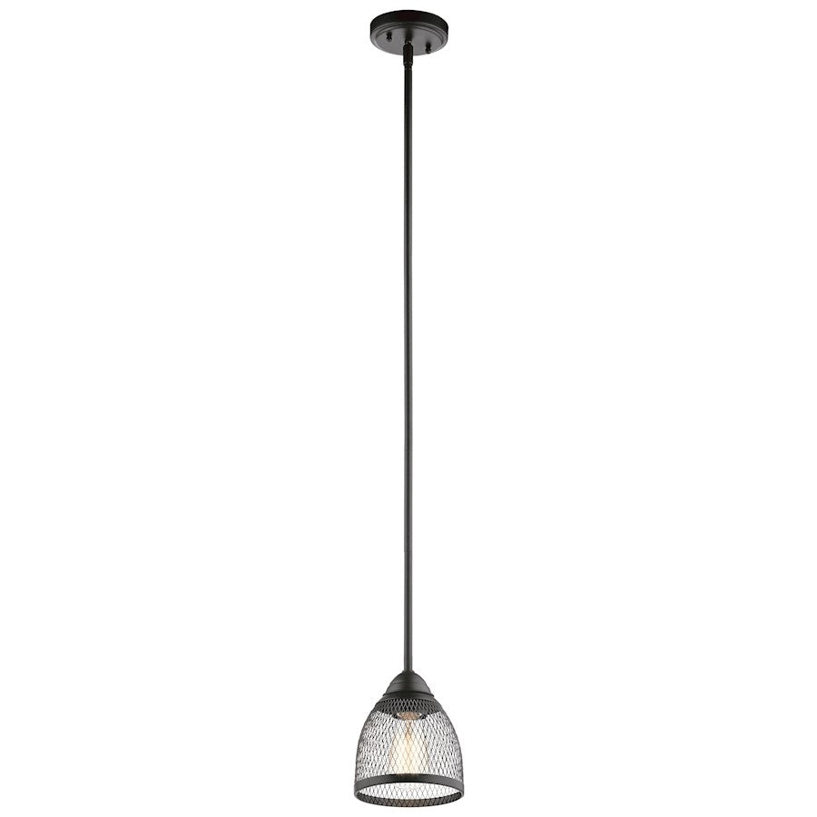 Kichler Voclain 7.75" 1 Light Mini Pendant with Mesh Shade, Black - 52272BK