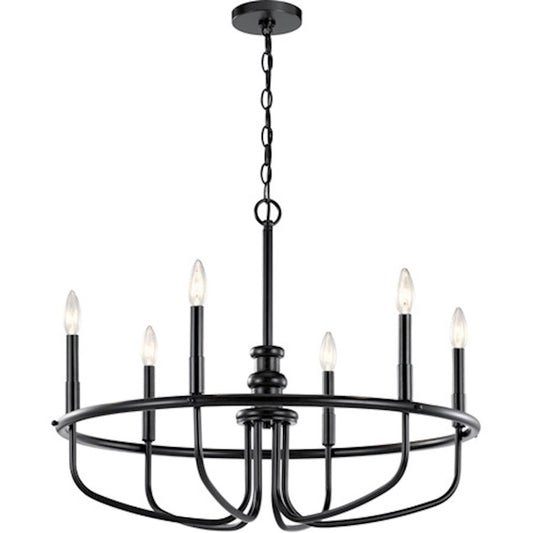 Kichler Capitol Hill 22" 6 Light Chandelier, Black - 52304BK