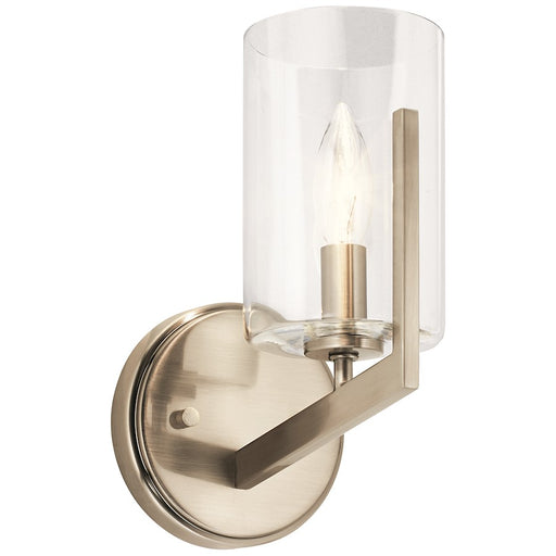 Kichler Nye 9.75" 1 Light Wall Sconce, Clear Glass, Pewter - 52316CLP