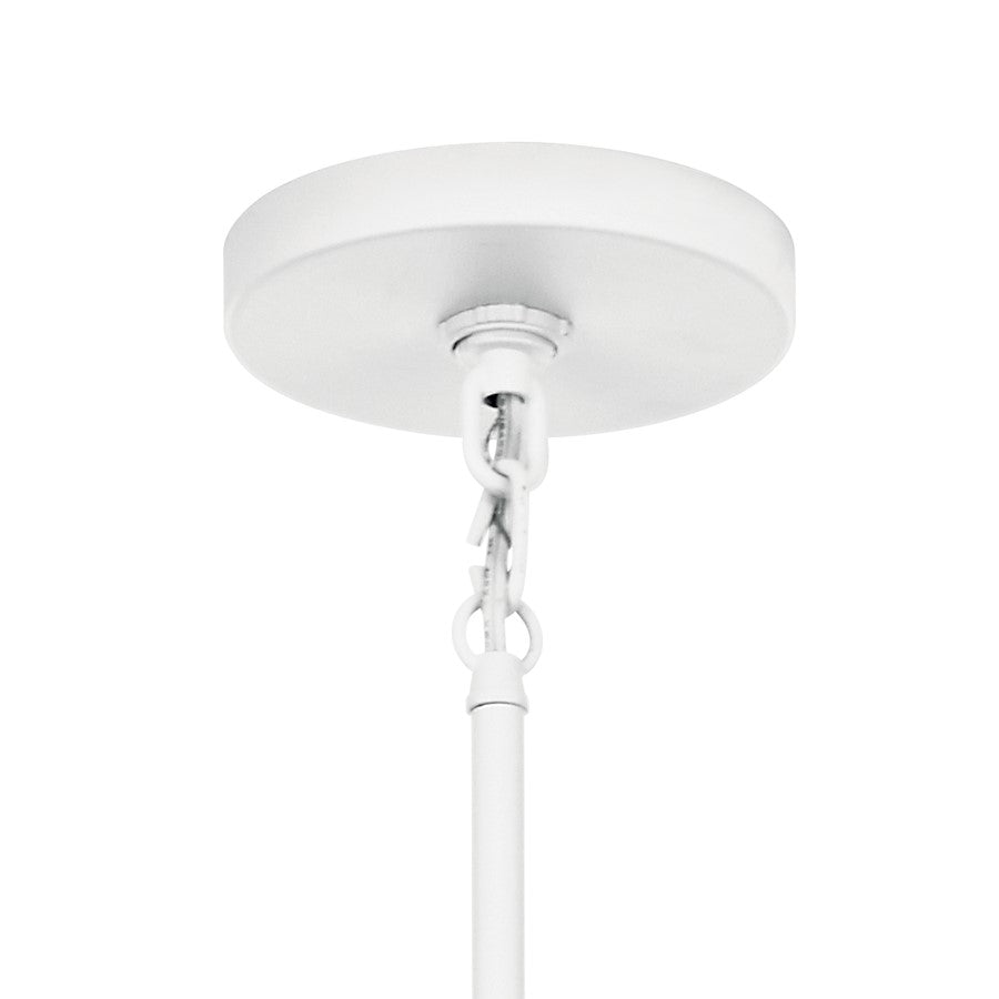 4 Light Large Foyer Pendant, White