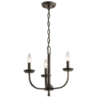 Kichler Kennewick 3 Light Mini Chandelier, Olde Bronze - 52383OZ