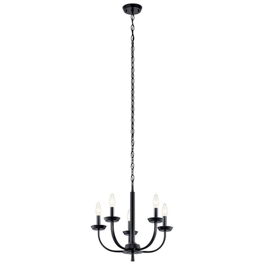 Kichler Kennewick 5 Light Chandelier, Black - 52385BK