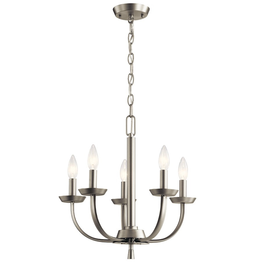 Kichler Kennewick 18" 5 Light Chandelier, Brushed Nickel - 52385NI