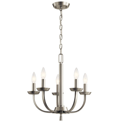 Kichler Kennewick 18" 5 Light Chandelier, Brushed Nickel - 52385NI