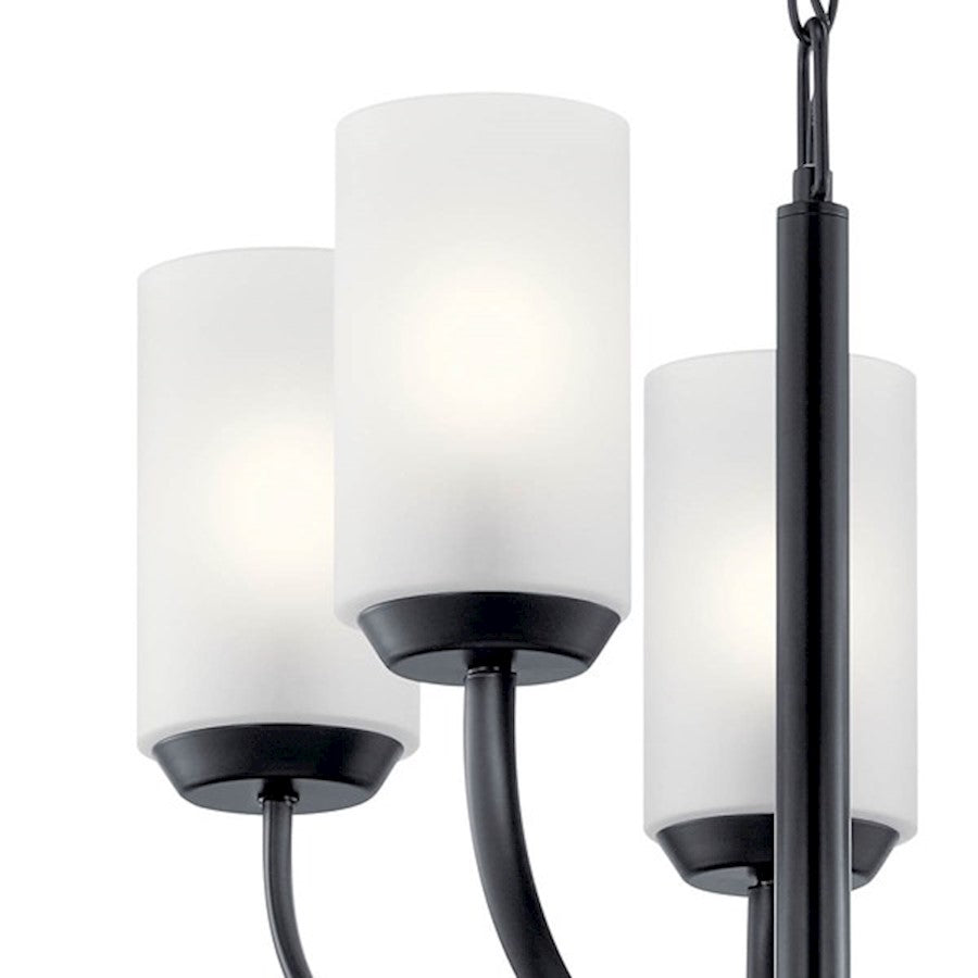 5 Light Chandelier, Black