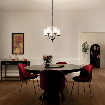 5 Light Chandelier, Black