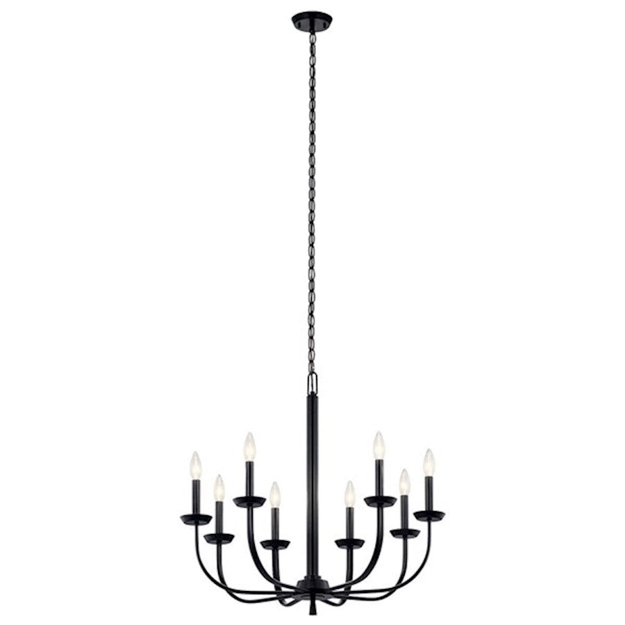 Kichler Kennewick 8 Light Chandelier, Black - 52388BK