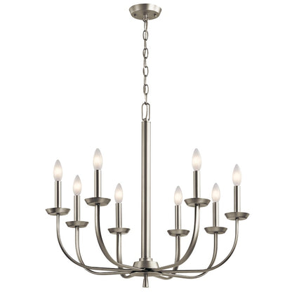 Kichler Kennewick 8 Light Chandelier, Brushed Nickel - 52388NI