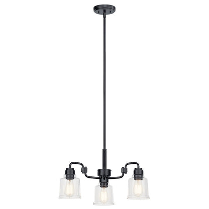 Kichler Aivian 3 Light Chandelier, Black/Clear - 52397BK