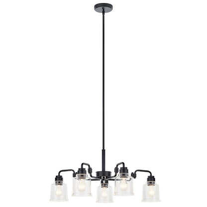 Kichler Aivian 5 Light Chandelier, Black/Clear - 52398BK