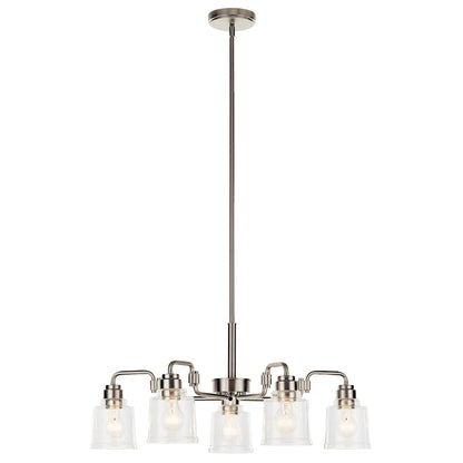 Kichler Aivian 5 Light Chandelier, Nickel Textured/Clear - 52398NI