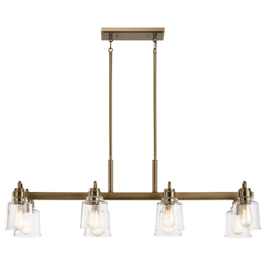 Kichler Aivian Linear 8 Light Chandelier, Weathered Brass - 52400WBR