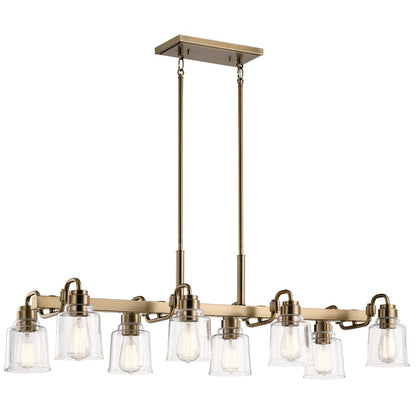 8 Light Chandelier, Weathered Brass