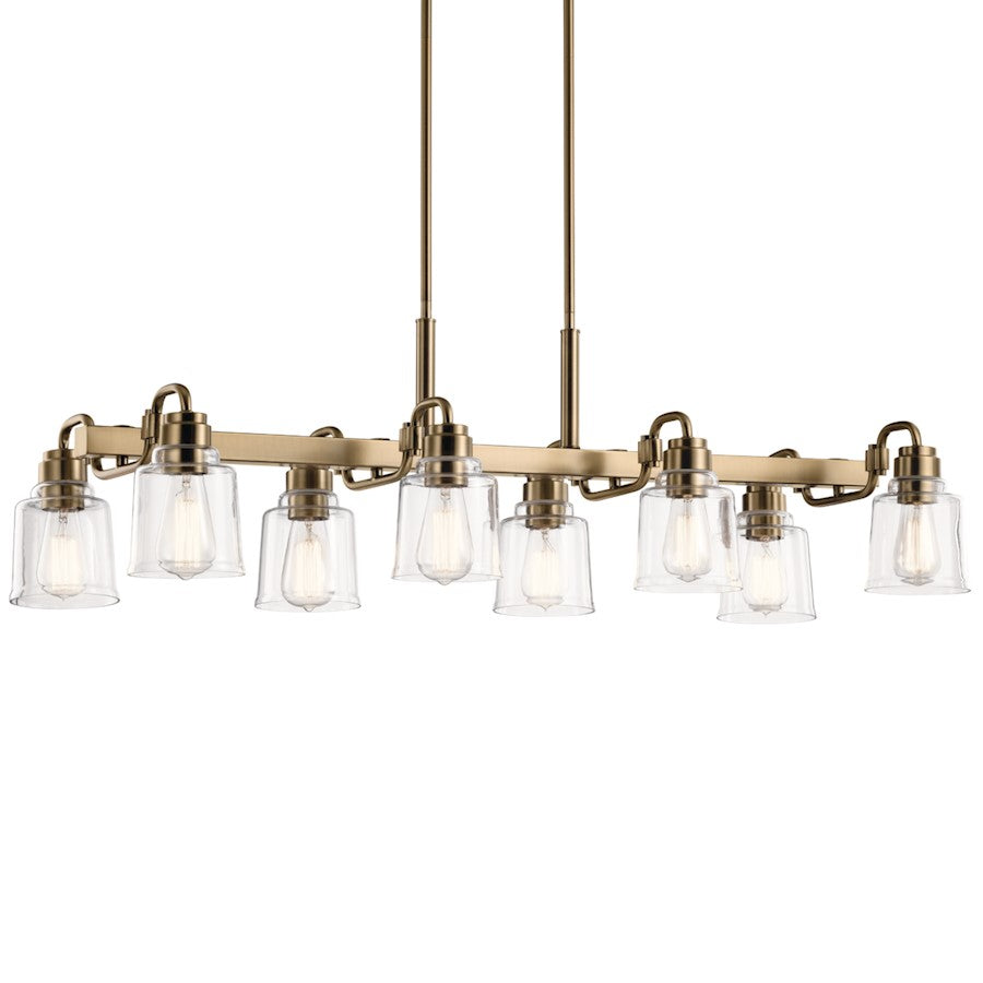 8 Light Chandelier, Weathered Brass