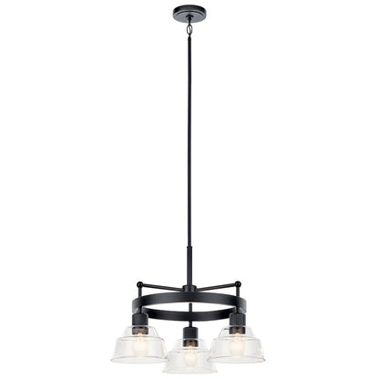 Kichler Eastmont 3 Light Chandelier, Black/Clear - 52402BK