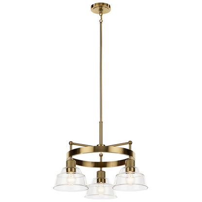 Kichler Eastmont 3 Light Chandelier, Brushed Brass/Clear - 52402BNB