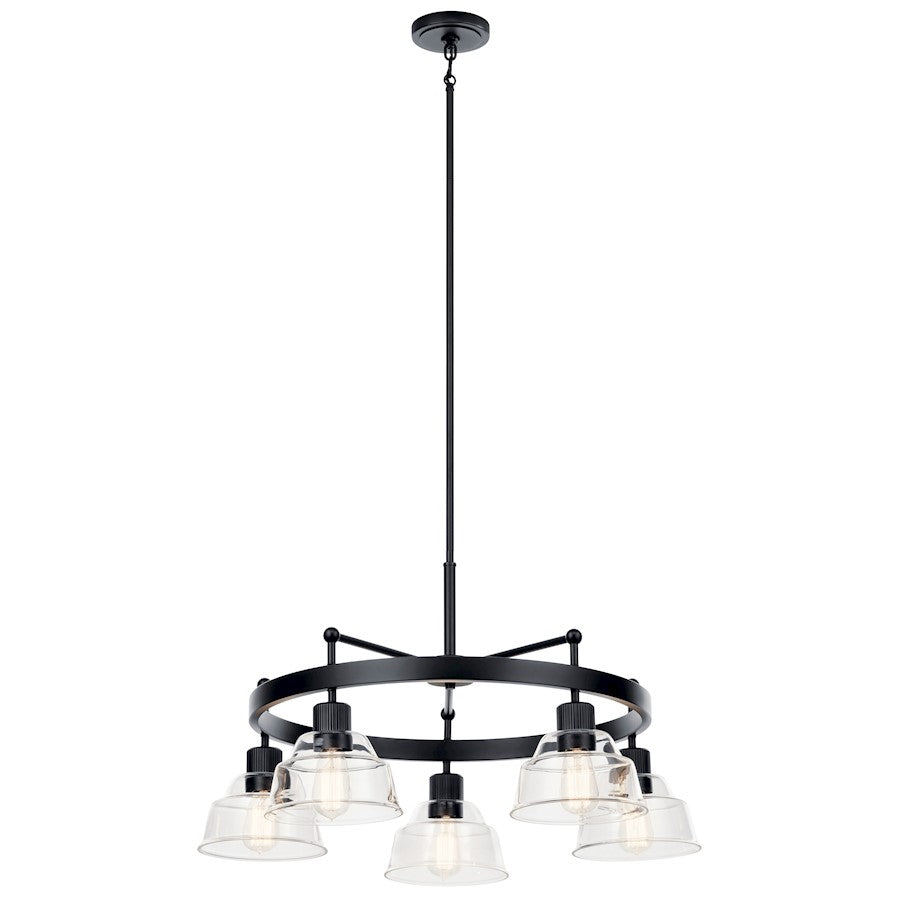 Kichler Eastmont 5 Light Chandelier, Black/Clear - 52403BK