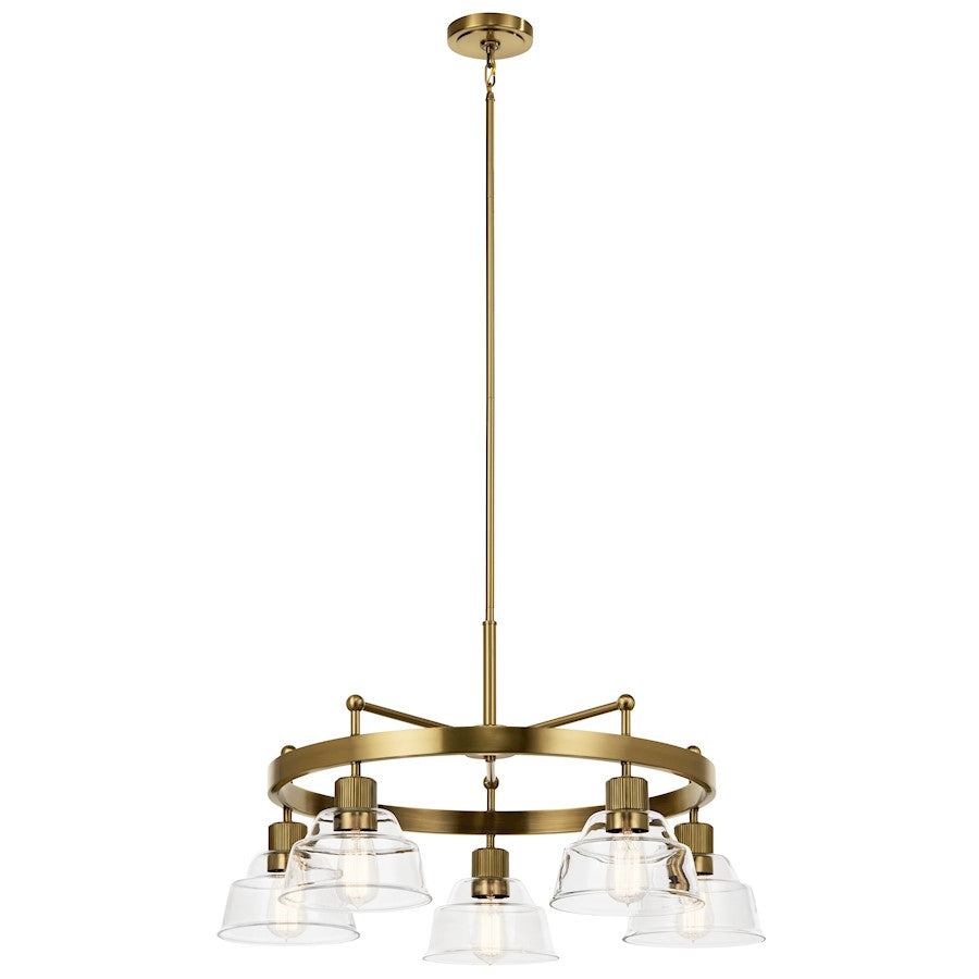 Kichler Eastmont 5 Light Chandelier, Brushed Brass/Clear - 52403BNB