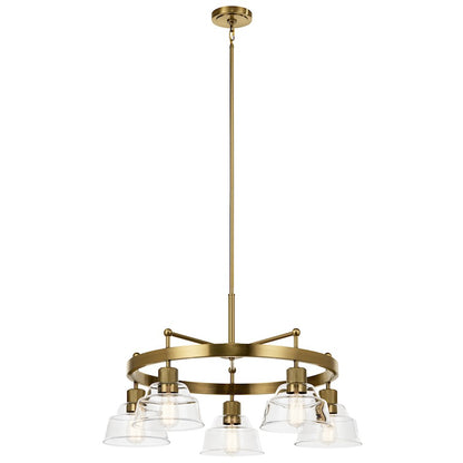 Kichler Eastmont 5 Light Chandelier, Brushed Brass/Clear - 52403BNB