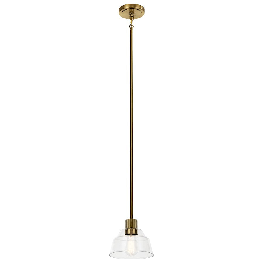 Kichler Eastmont 1 Light Mini Pendant, Brushed Brass/Clear - 52405BNB