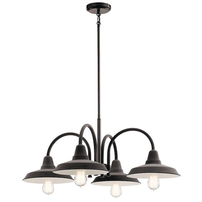 Kichler Marrus 4 Light Chandelier, Weathered Zinc - 52407WZC