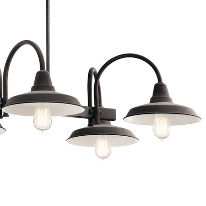 6 Light Chandelier, Weathered Zinc