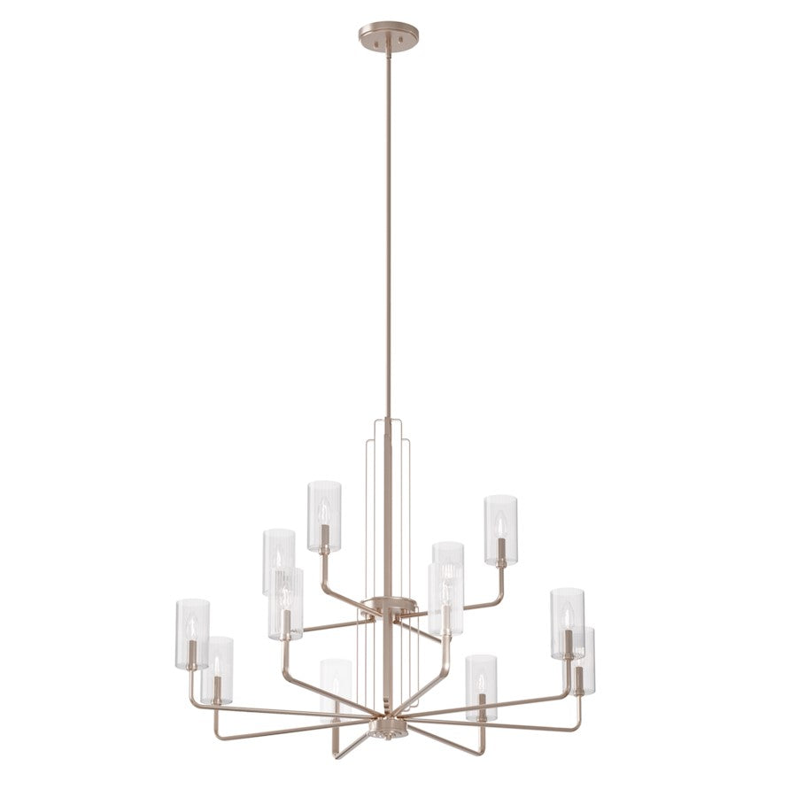 Kichler Kimrose 12 Light Chandelier, Polished Nickel - 52412PN