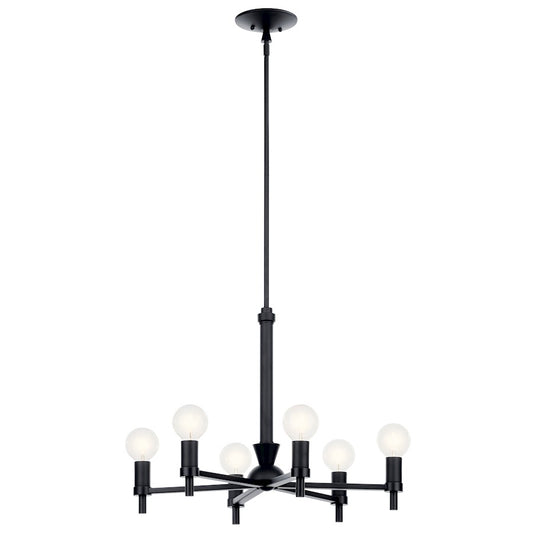 Kichler Torvee 6 Light 20" Chandelier, Black - 52424BK