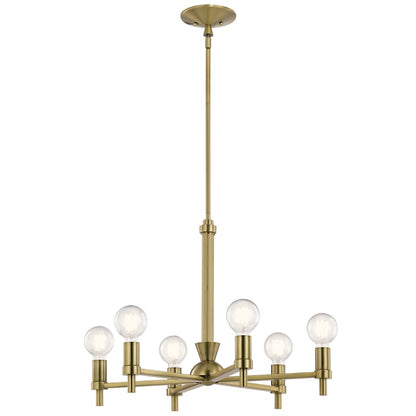 Kichler Torvee 6 Light Chandelier, Brushed Natural Brass - 52424BNB