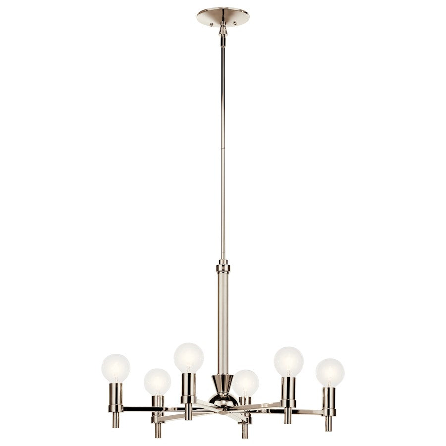 Kichler Torvee 6 Light Chandelier, Nickel Textured - 52424PN