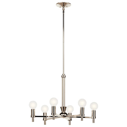 Kichler Torvee 6 Light Chandelier, Nickel Textured - 52424PN