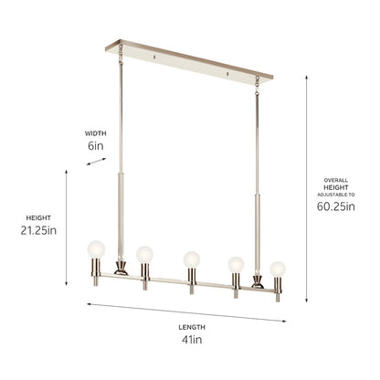 5 Light Linear Chandelier