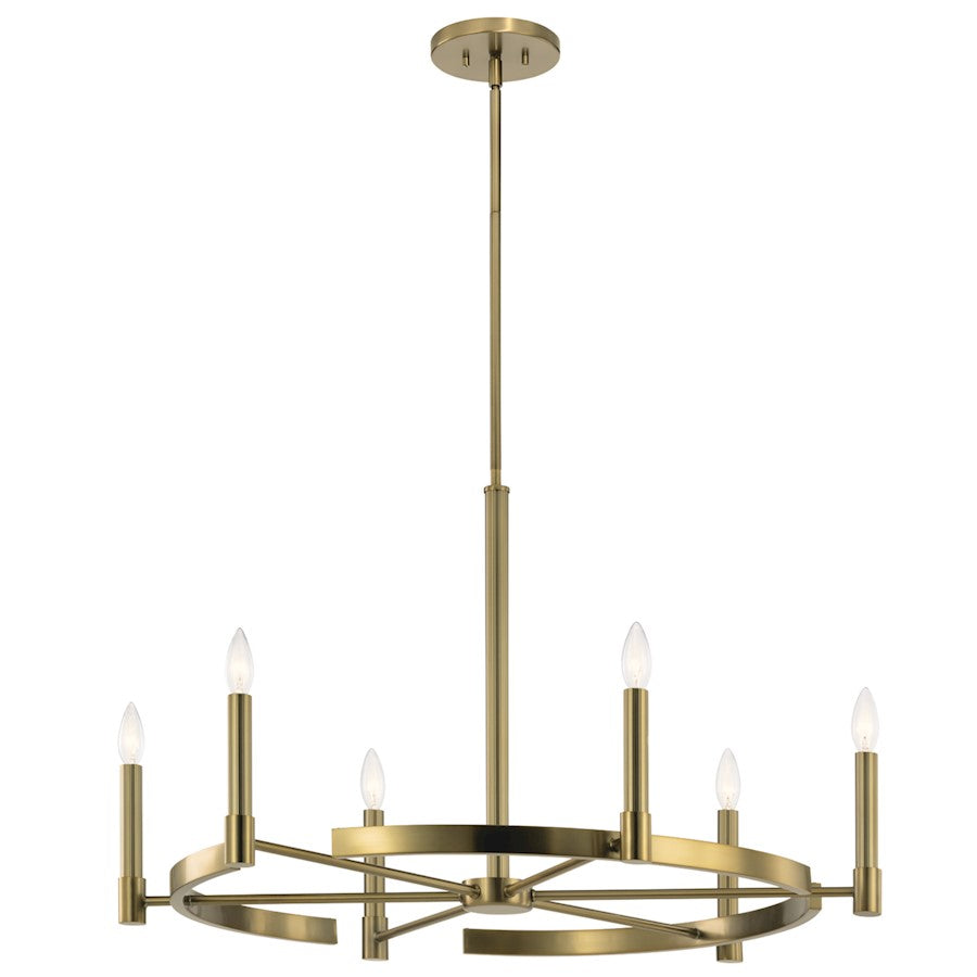 Kichler Tolani 6 Light Chandelier, Brushed Natural Brass - 52427BNB