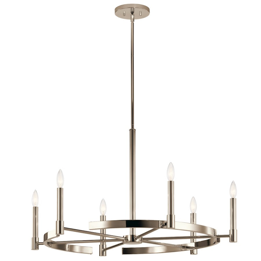 Kichler Tolani 6 Light Chandelier, Polished Nickel - 52427PN