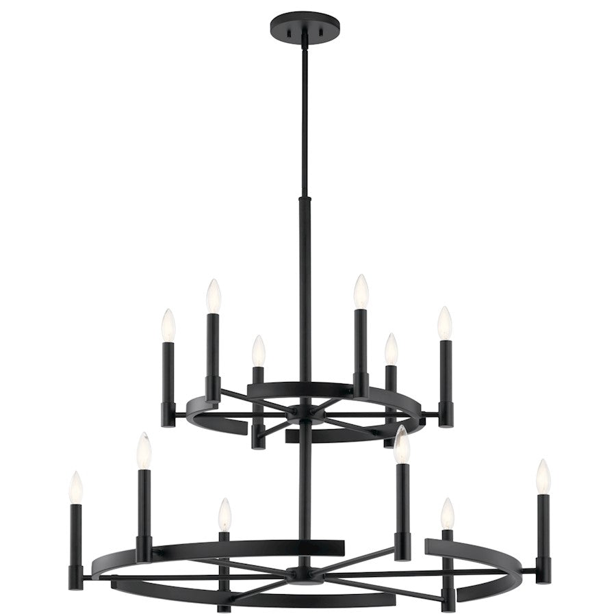 Kichler Tolani 12 Light Chandelier, Black - 52428BK