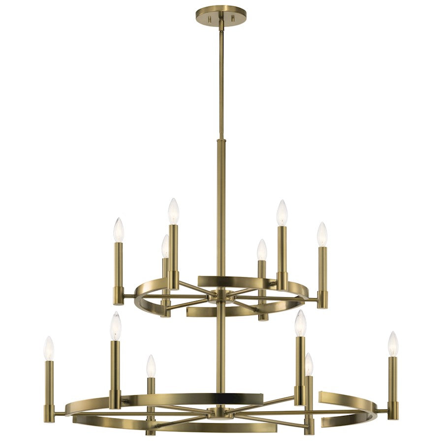 Kichler Tolani 12 Light Chandelier, Brushed Natural Brass - 52428BNB