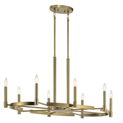 Kichler Tolani Oval 8 Light Chandelier, Brushed Natural Brass - 52429BNB