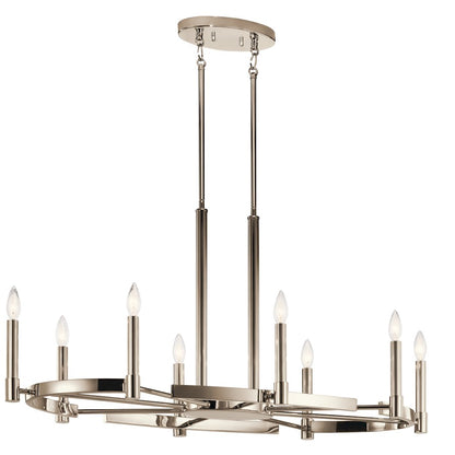 Kichler Tolani Oval 8 Light Chandelier, Polished Nickel - 52429PN