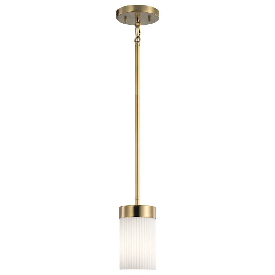 Kichler Ciona 1 Light Mini Pendant, Brushed Natural Brass - 52431BNB