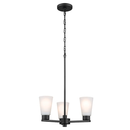 Kichler Stamos 3 Light Chandelier, Black - 52435BK