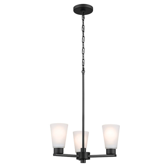 Kichler Stamos 3 Light Chandelier, Black - 52435BK