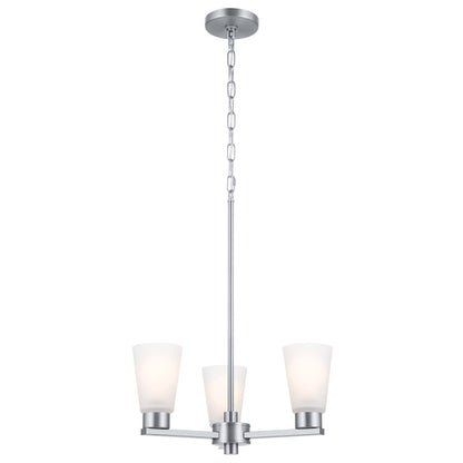 Kichler Stamos 3 Light Chandelier, Brushed Nickel - 52435NI