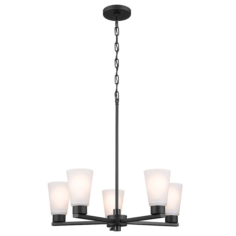 Kichler Stamos 5 Light Chandelier, Black - 52436BK